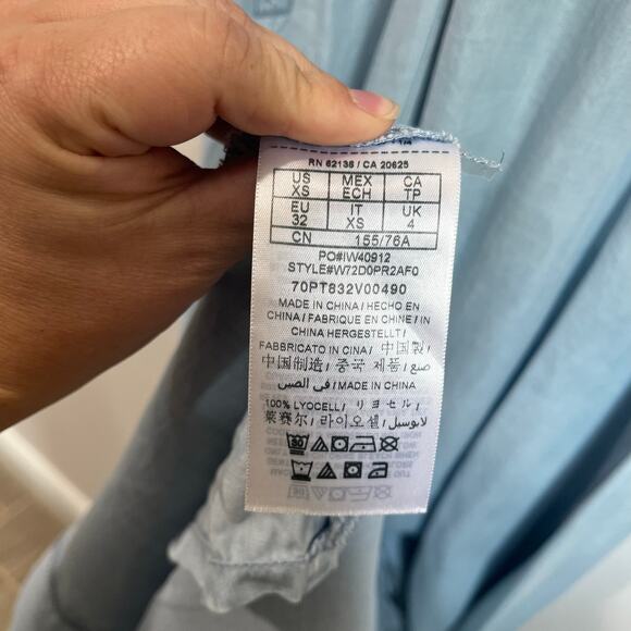 Guess Blue Denim Maxi Dress Size XS Spaghetti Strap Summer Boho Festival - Picture 6 of 9